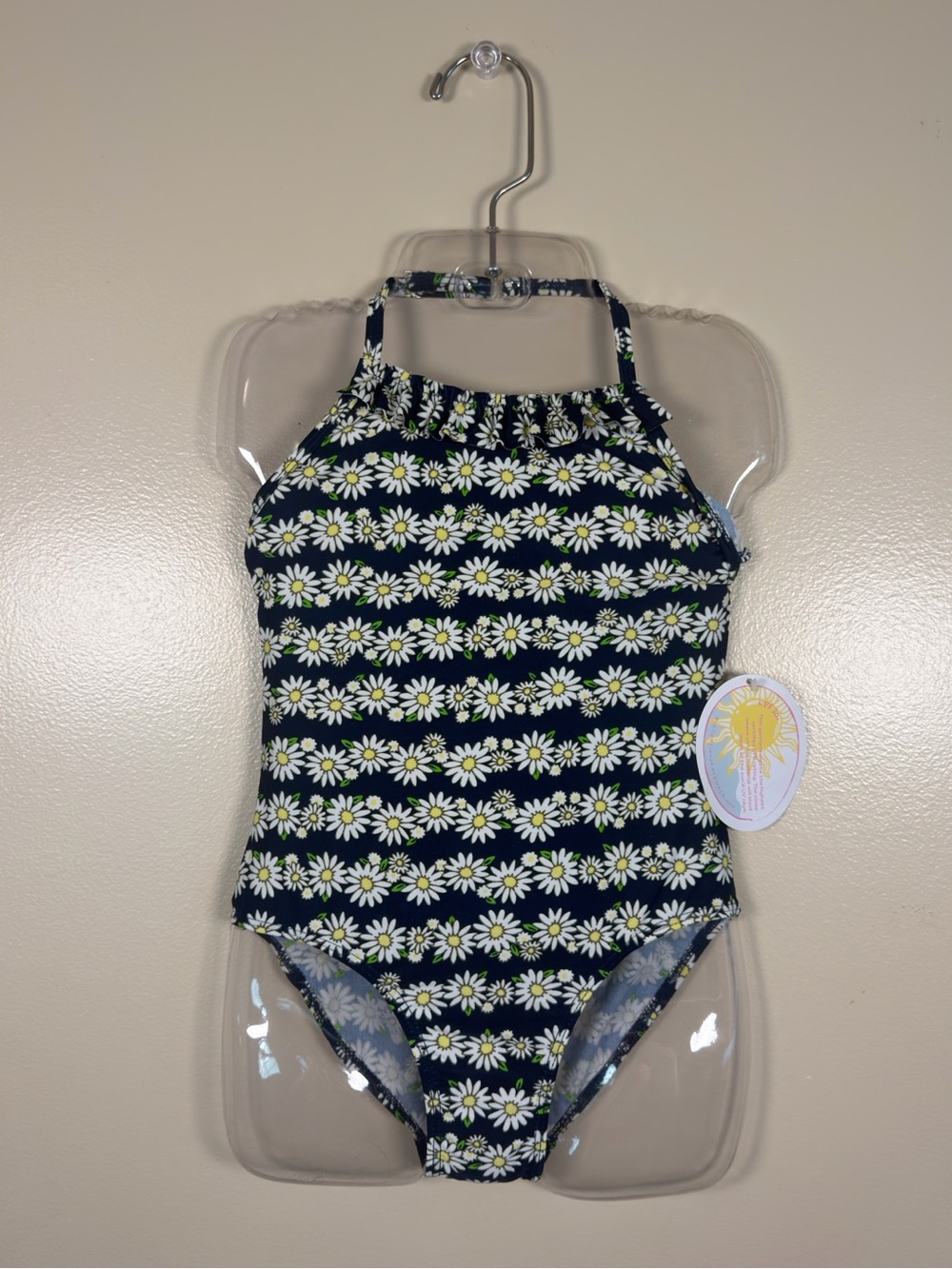 Kate Mack Navy Daisy Halter One-Piece Swimsuit